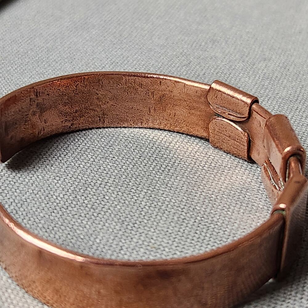 Handcrafted Copper Cuff Bracelet Statement Hammer… - image 7
